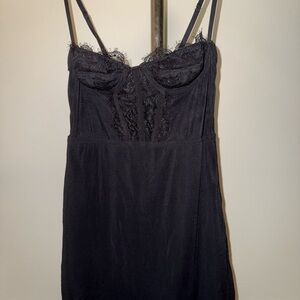 Urban Outfitters Black Ruffle Chemise